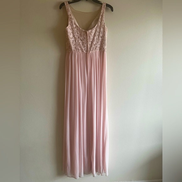 David’s Bridal Petal Pink Long Dress Size 6 - Picture 4 of 6